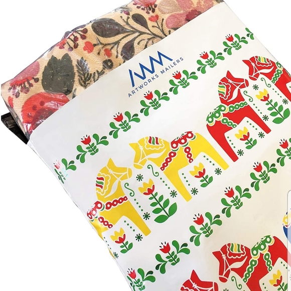 20 ct   White Dala Horse 10 X 13” PREMIUM Poly Mailers  Designer Shipping - Picture 5 of 9